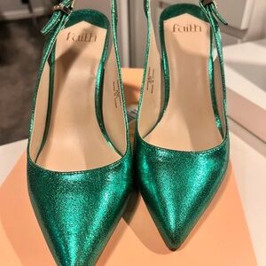 Metallic Green Heels